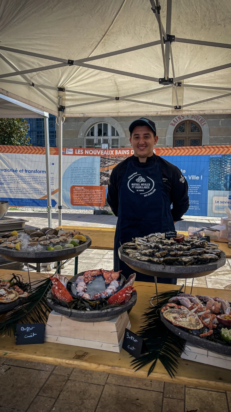 Buffet étape régionale Méditerranée The Oyster Days Sète 2025 — Steven Huguenin L'écailler Cypriannais